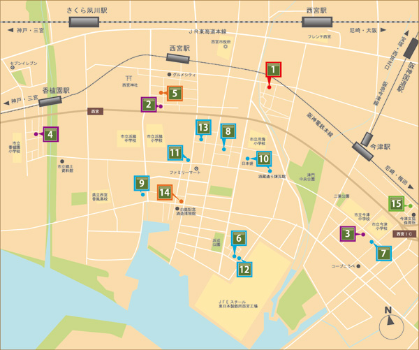 阪神西宮・酒蔵通り shopmap