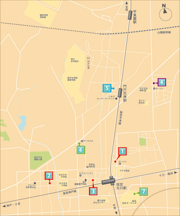 西宮北口 shopmap