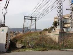 現在も大谷町に残る枝線の廃線跡