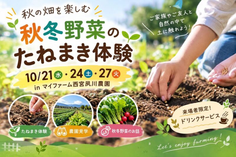自然の中で土に触れよう!たねまき体験と農園見学